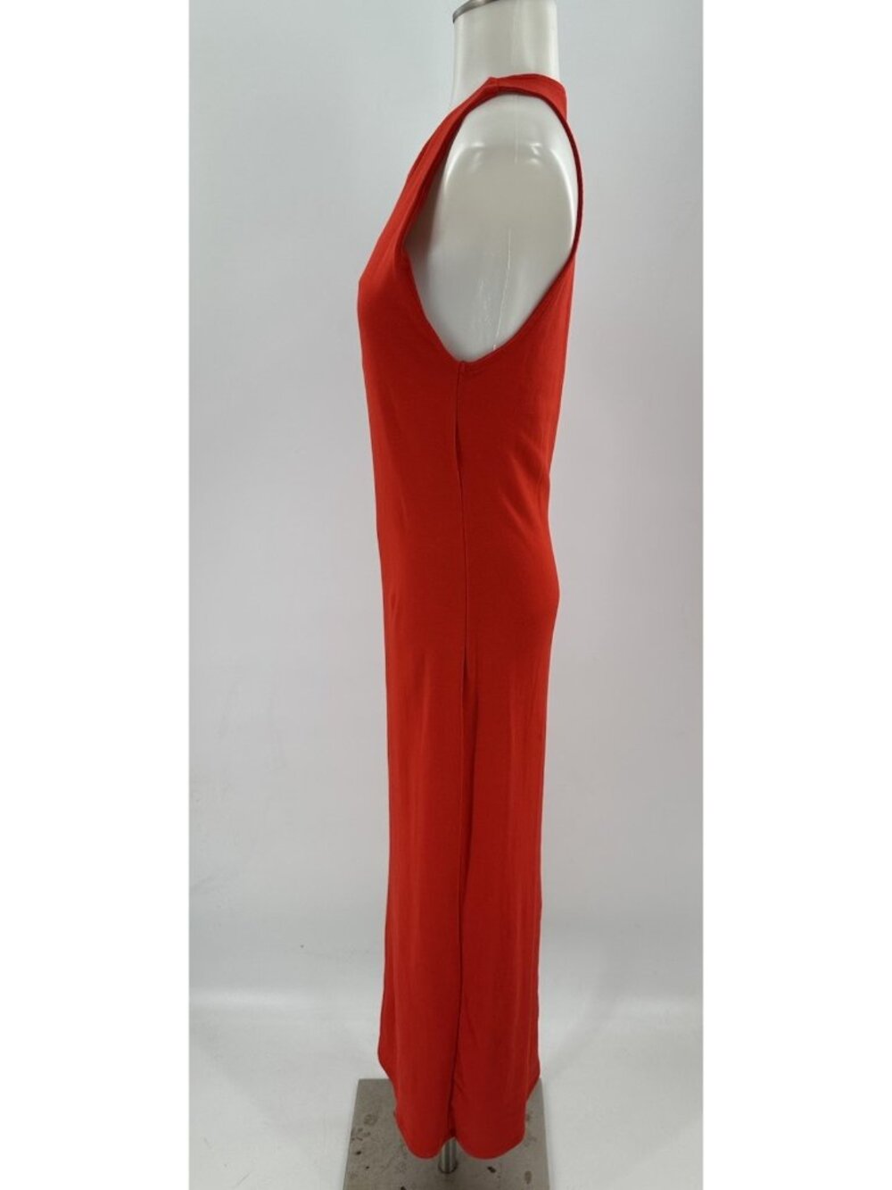 ZARA Red Knit Maxi Tank Dress Sleeveless Scoop Neck Bodycon Casual Chic Large - Picture 2 of 8